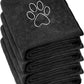 Chumia 4 Pack Dog Towels for Drying Large Microfiber Grooming Tools Absorbent Soft Bath Supplies with Embroidered Paw for Small Medium Pet Products(16 x 32 Inch,Black)