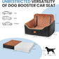 Dog Car Seat for Medium Dogs - Pet Car Seat with 2 Safety Straps & Waterproof Padding, Portable Pet Carrier for Cars, Trucks & SUVs, Comfortable Booster Bed for Pets Up to 55lbs (Black/Coffee)