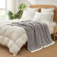Snuggle Sac Grey Throw Blankets for Couch, Super Soft Warm Blankets Cozy Knit Fuzzy Plush Lightweight Throws for Sofa, Bed,Living Room, Dark Grey, 50x60 inches