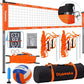 Portable Outdoor Volleyball Net Set System for Backyard Beach with Heavy Duty Poles, Durable Net, PU Volleyball & Pump, Carry Bag