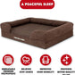 The Dog’s Bed, Large Brown Plush 36x27, Memory Foam, Pain Relief: Arthritis, Hip & Elbow Dysplasia, Post Surgery, Lameness, Supportive, Calming, Waterproof Washable Cover, Veterinary Approved