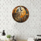 Lygond Metal Tin Sign - Circular Stained Glass Gray Wolf - 1212 Inches
