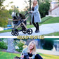 HPZ Pet Rover Prime 3-in-1 Luxury Dog/Cat Stroller (Travel Carrier + Car Seat +Stroller) with Detach Carrier/Pump-Free Rubber Tires/Aluminum Frame/Reversible Handle for Medium & Small Pets (BLACK)