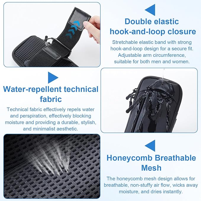 Cell Phone Crossbody Bag with Arm Band, Waterproof Phone Holder Pouch Fits iPhone & Android up to 7'', Small Sling Shoulder Purse for Running, Hiking, Travel, Workout (Purple)