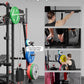 Mikolo Smith Machine, 2200lbs Squat Rack with LAT-Pull Down System & Cable Crossover Machine, Training Equipment with Leg Hold-Down Attachment