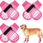 BEAUTYZOO Anti Slip Dog Socks for Small Medium Large Dogs,Paw Protector with Grips for Hardwood Floor Hot/Cold Pavement,Traction Control 3 Pairs AntiTwist Dog Shoes to Prevent Licking for Senior Dog