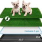 Dog Grass Pad with Tray,35.5” x 23.6” Indoor Dog Potty System 2 Pics Replacement Artificial Grass Mats-5 Pics Disposable Puppy Pads,for Puppy Training Apartment,Balcony and Apartment Use