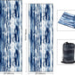 QiyI Yoga Mat Towel with Corner Pockets, Non Slip Sweat Absorbent Hot Yoga Towels, Soft Yoga Blankets with Travel Bag, Skidless Mat Cover for Workout, Gym, Fitness - 70"x26", Blue White Tie Dye