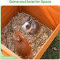 Coziwow Rabbit Hutch, Outdoor Cat House Weatherproof, Bunny Cage Indoor with Openable, Portable Small Animals Shelters with Nonslip Ramp for Hideout Rabbits/Feral Cats/Chicken/Small Animals-Orange