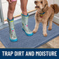 Smiry Dog Door Mat for Muddy Paws 48x30, Absorbs Moisture and Dirt Doormat, Non-Slip Washable Quick Dry Chenille Front Door Mat Indoor Entrance, Entryway Carpet for Inside Floor, Airy Blue
