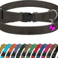 Breakaway Cat Collar Leather with Removable Bell - 13 Colors Available - Soft Adjustable Girl Boy Safety Lightweight Pet Kitten Collars Pink Brown Blue Green Red Orange Black (Graphite)