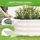 Galvanized Raised Garden Bed - 8×2×1ft Planter Raised Beds for Gardening | Oval Metal Garden Planter Box with Safety Edging and Bracing Rods for Vegetables Fruits and Flowers (White)