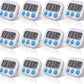 Weewooday 12 Pcs Digital Kitchen Magnetic Timer Bulk Classroom Count up Countdown Timer Large Digits Egg Loud Alarm Cute Desk Stopwatch for Teacher Kids Cooking Office (Stylish Style)