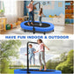 ANCHEER 56" Double Mini Trampoline for Kids, Mini Rebounder with 5-Level Adjustable Handle, Parent-Child Trampoline for Kids, Max Load 220lbs, Fun for Indoor/Outdoor