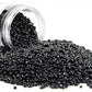 TWINKLING High Luster Round Fire Glass Stones, Marbles, Pebbles, Beads Gems for Fire Pit Vase Fillers Crafts Aquarium Garden Decoration, 3-6mm, 1-Pound Jar (Black)