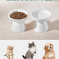 vancasso Ceramic Elevated Cat Bowls 2-Pack - 6.2" Extra Wide Raised Cat Food & Water Dishes, 5.1" Optimal Height Anti-Whisker Fatigue Shallow Bowls for Cats/Kittens/Dogs, Lead & Cadmium Free (White)