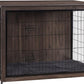 DWANTON Dog Crate Furniture with Cushion, Wooden Kennel Table with Double Doors, Indoor Dog House, Extra Large Size, 43.3" L, Dark Gray