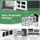 Outvita Rabbit Hutch, Small Wood Chicken Coop, 48" Guinea Pig Cage w/Pull-Out Tray, Waterproof Asphalt Roof, Chicken Run, Interactive Door for Small Animal Pen Outdoor