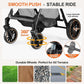 Pet Stroller for Small/Medium Dogs & Cats up to 55 lbs, Upgraded 4 Wheels Dog Stroller for Large Dogs, 3-in-1 Foldable Portable Travel Carrier for 2 Cats with Storage Basket and Cupholder