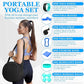 Yoga Wheel Set, Wheel Foam Roller with Back Cracker Roller for Pain Relief & Deep Tissue Massage and Stretching 500lbs Capacity, Trigger Point Therapy Massage Ball, Yoga Blocks 2 Pack with Strap