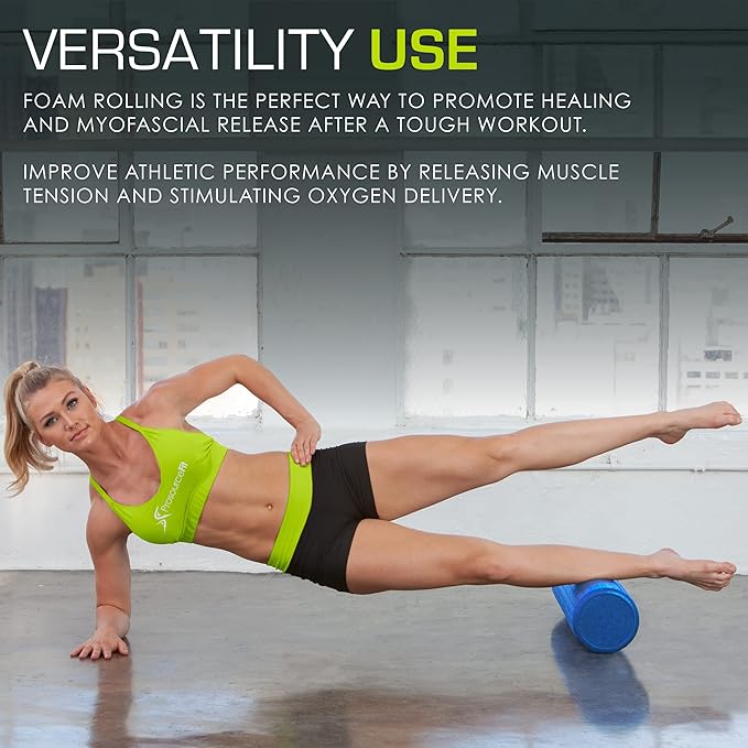 ProsourceFit High Density Foam Rollers 18 to 36 - inches Long, Firm Full Body Athletic Massage Tool for Back Stretching, Yoga, Pilates, Post Workout Muscle Recuperation