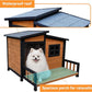 GARWOOD Large Outdoor Indoor Wooden Dog House for Small Large Dog Kennel Wood Sturdy Pet Puppy Warm Home with Durable Weatherproof Asphalt Roof Insulated Elevated Floor Outside Shelter Brown 39x37x30“