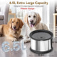UPSKY 6.5L Super Large Capacity No Spill Dog Water Bowl - 1.6 Gallon Stainless Steel Spill Proof Slow Feeder With Anti-Slip Mat for Messy Drinkers - Black