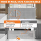 Upgrade Retractable Baby Gates, 35" Tall Extends up to 60" Wide, Mesh Dog Gate Indoor for Stairs, Outdoor Reinforced Pet Gate with Support Rods for Doorways Hallways Kitchen Bedroom, Grey