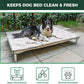 FXW TitanNest Chew-Proof Elevated Dog Bed, Raised Cot for Indoor/Outdoor/Camping Use, Durable & Washable Padded Pet Bed with Exclusive Cover for Extra-Small Dogs, 30.0" L x 22.0" W x 4.5" H, Gray