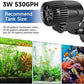 AQQA Wave Maker Pump, 530GPH Aquarium Circulation Pump 360 Degree Rotatable Submersible Powerhead Pump with Magnet Suction Base for Marine and Freshwater Aquariums（3W)