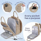 RUVALINO Diaper Bag Backpack-Multifunction Baby Travel Bag with Changing pad, Insulated Bottle Holders & Pacifier Case, Large Capacity, Waterproof, Clay