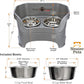 Neater Pet Brands Neater Feeder Deluxe Mess Proof Dog Bowls Elevated for Large Dogs Over 40 lbs, Made in USA, No Spill Raised Dog Food Bowl Stand Feeding Station, Food and Water Bowl Set, Grey