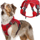 rabbitgoo Tactical Dog Harness Medium Sized Dog, No Pull Military Service Vest with Handle & Molle, Easy Control for Training Walking, Adjustable Reflective Straps, Red, M