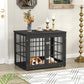 32 Inch Heavy Duty Dog Crate Furniture for Medium and Small Dogs, Decorative Pet House End Table, Wooden Cage Kennel Furniture Indoor, Black