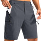 Pudolla Men's Hiking Cargo Shorts 9" Lightweight Outdoor Work Shorts for Men Travel Golf Camping Casual with 5 Zipper Pockets