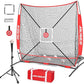 6'X6' Baseball Softball Practice Net,Pitching Net,Batting Net,with Bonus Strike Zone,Target and Bow Frame,for Hitting,Pitching,Catching