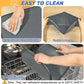 Silicone Pet Feeding Mat with Raised Edge for Food and Water, Dog Bowl Mats, Cat Bowls Placemat with High Lip for Floor Waterproof, Rubber Tray for Cats and Dogs 24 x 16 x 0.8 Dark Grey