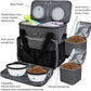BAGLHER Dog Travel Bag, Pet Travel Bag (ALL Pet Travel Supplies), With 2 Pet Food Containers and 2 Collapsible Silicone Bowls; Essential Kits for Pet Travel Grey
