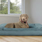 Furhaven Pillow Dog Bed for Large Dogs w/ Removable Bolsters & Washable Cover - Plush & Suede Sofa - Deep Pool, Jumbo/XL