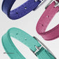 CollarDirect Leather Cat Collar, Kitten Collar with Removable Bell Black Blue Red Orange Lime Green (6-7 Inch, Purple)