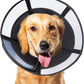 Soft Dog Cone Collar, Comfortable Pet Recovery Neck Collars After Surgery for Large Medium Dogs, Plastic Breathable Elizabethan Dog Head Circle Stop Licking, Adjustable Cones 28cm Long (ML Black)