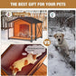 Extra Large Dog House Outdoor & Indoor, Insulated Liner Dog Kennel Weatherproof for Winter, 6 Sides All-Round Foam with Strong Metal Chew Proof Frame, for Small Medium Large Dogs
