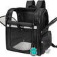PetAmi Dog Backpack Carrier for Small Large Cat, Pet, Puppies, Ventilated Pet Hiking Backpack Travel Bag, Airline Approved Cat Backpack Carrier, Safety Back Support, Camping Biking, Max 18 lbs, Black