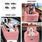 Dog Car Seat for Small Medium Dogs, Memory Foam Puppy Dog Booster Seat with Thick Cushion for Dogs Under 35lbs, Detachable Washable Pet Car Seat Travel Bed with Storage Pockets,2 Safety Belts