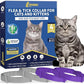 4 Pack Flea Collar for Cats, 32 Months Flea and Tick Prevention for Cats, Waterproof Cat Flea Collar, Natural Cat Flea and Tick Treatment, Adjustable Flea and Tick Collar for Cats Kittens(Grey&Purple)