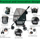 ROODO Escort 3 Wheel Dog Cat Pet Stroller for Small/Medium Dogs Cats Best Lightweight Foldable Portable Compact Jogger All Terrain Travel Pet Gear System Puppy Doggie Bunny Kitty Stroller(Grey)