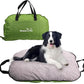 Portable Waterproof Dog Mat for Camping, Patio & Travel - Foldable Outdoor Dog Bed with Teflon Shell & Removable Plush Pad - Easy Clean, Durable - L (Sage Green)