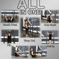 Eonfit E5 Smith Machine with Vertical Leg Press, Power Cage Squat Rack with LAT-Pull Down Cable Crossover Rotating Arms System Home Gym Equipment All in One (E5 RED)
