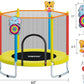 60" Indoor Outdoor Trampoline for Kids,MILUMILU Mini Baby Trampoline with Safety Enclosure Net, Basketball Hoop, Jumping Mat - Birthday Gifts for Children Boy Girl.