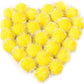 VAPKER 30 Pcs Cat Ball Toys Sparkle Balls Extra Large 2 Inch Cat's Favorite Chase Glitter Ball Glitter Tinsel Pom Poms Balls Yellow Color